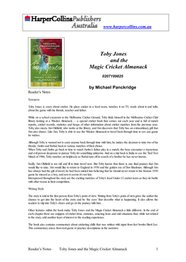 Toby Jones and the Magic Cricket Almanack