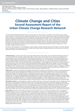 Climate Change and Cities Edited by Cynthia Rosenzweig , William D