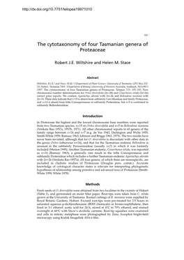 The Cytotaxonomy of Four Tasmanian Genera of Proteaceae