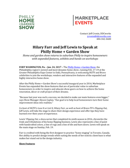 Hilary Farr and Jeff Lewis to Speak at Philly Home + Garden Show