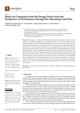 Study on Companies from the Energy Sector from the Perspective of Performance Through the Operating Cash Flow
