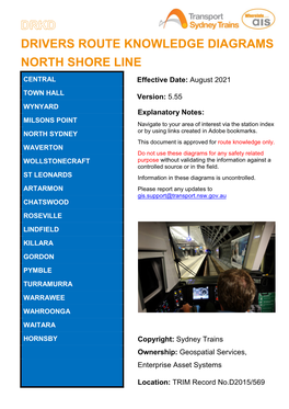 Drivers Route Knowledge Diagrams North Shore Line