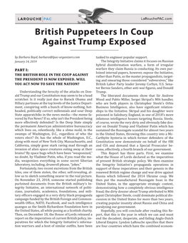 British Puppeteers in Coup Against Trump Exposed by Barbara Boyd, Barbara@Lpac-Organizers.Com Tasked to Engineer Popular Support