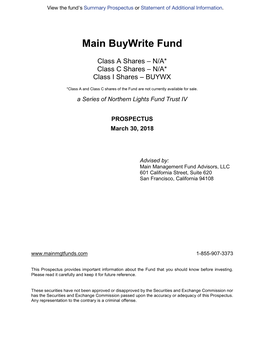 Main Buywrite Fund