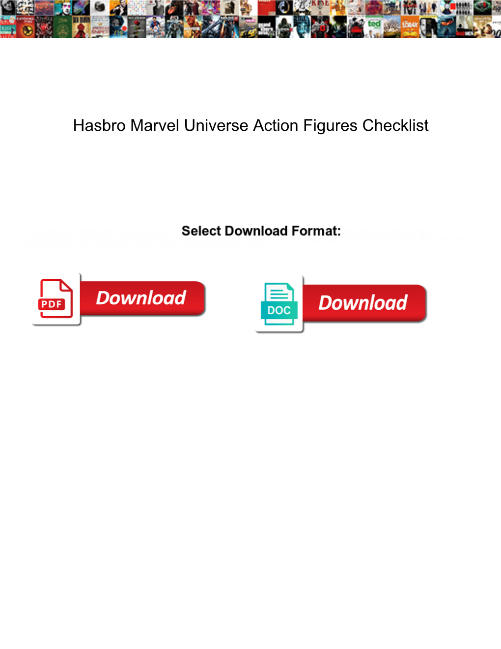 Hasbro Marvel Universe Action Figures Checklist