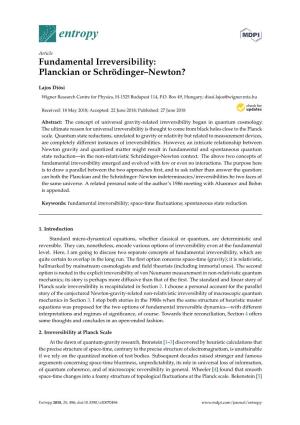 Fundamental Irreversibility: Planckian Or Schrödinger–Newton?