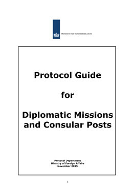 Protocol Guide for Diplomatic Missions and Consular Posts