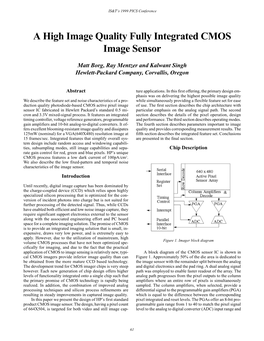 A High Image Quality Fully Integrated CMOS Image Sensor