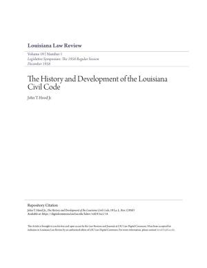 The History and Development of the Louisiana Civil Code, 19 La