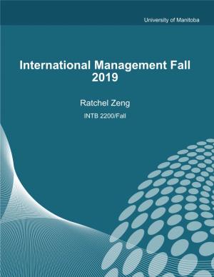 International Management Fall 2019