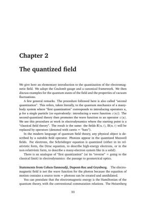 Chapter 2 the Quantized Field