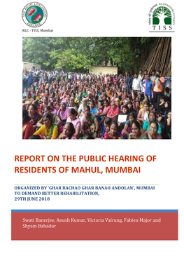 Report on the Public Hearing of Residents of Mahul, Mumbai