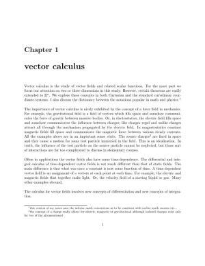 Chapter 1 Vector Calculus