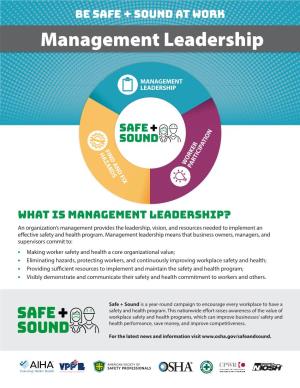 Be Safe + Sound at Work: Management Leadership