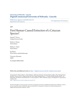 First Human-Caused Extinction of a Cetacean Species? Samuel T