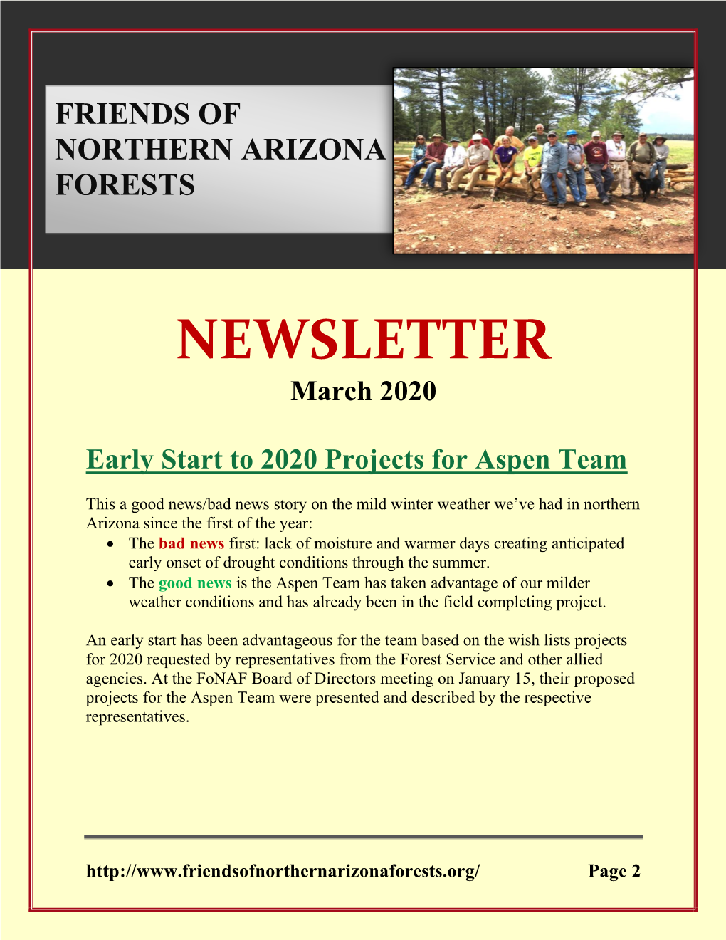 NEWSLETTER March 2020