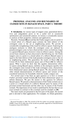 Proximal Analysis and Boundaries of Closed Sets in Banach Space, Part I: Theory