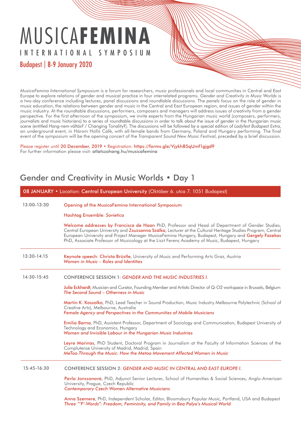 Gender and Creativity in Music Worlds • Day 1