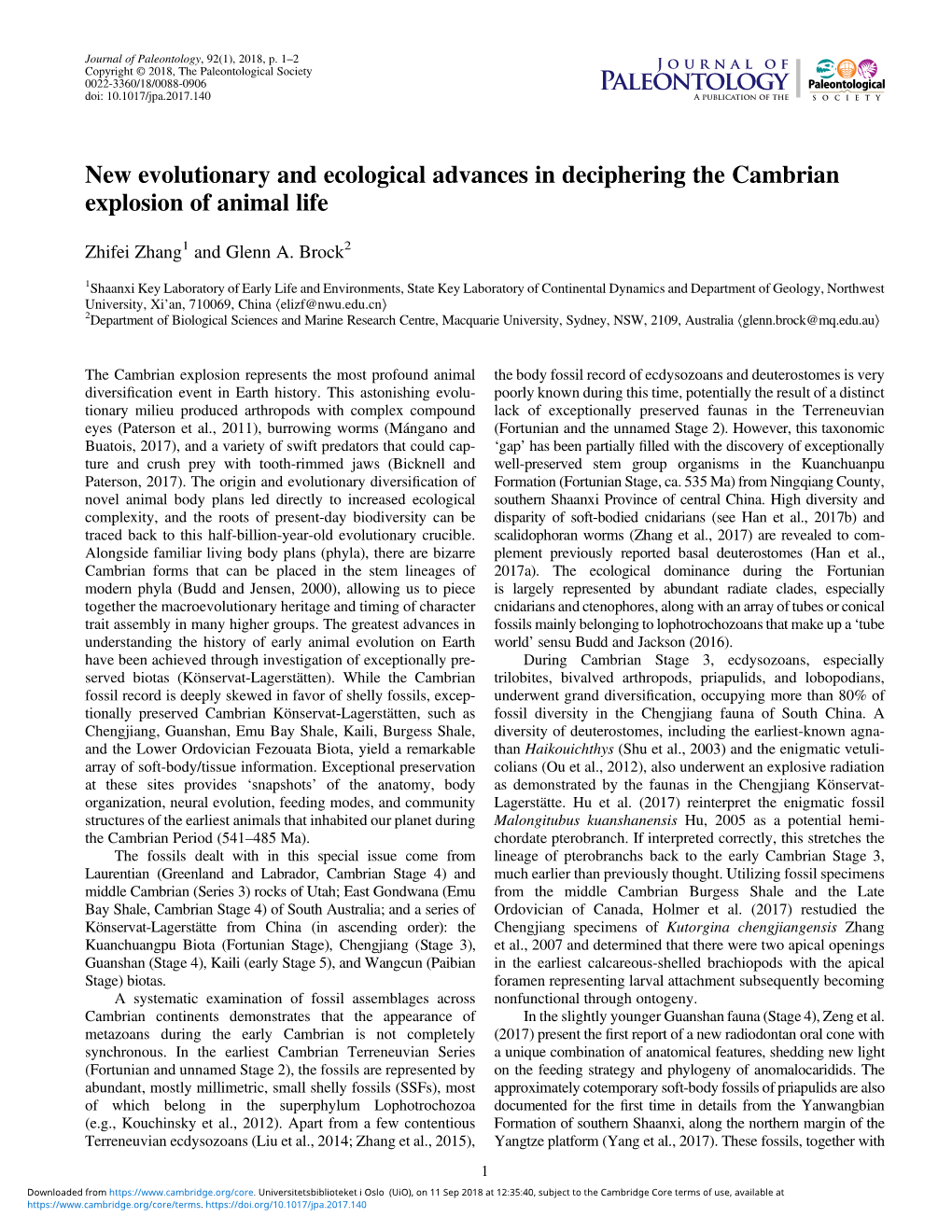 New Evolutionary and Ecological Advances in Deciphering the Cambrian Explosion of Animal Life