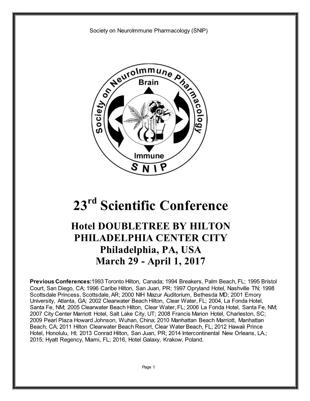 Conference Schedule