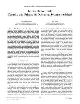 In Guards We Trust: Security and Privacy in Operating Systems Revisited
