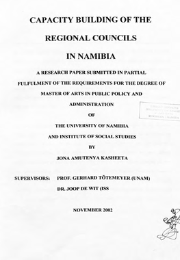 Capacity Building of the Regional Councils in Namibia
