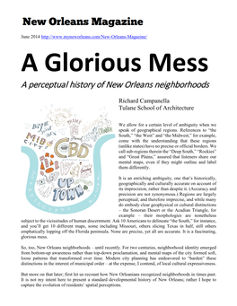 A Perceptual History of New Orleans Neighborhoods