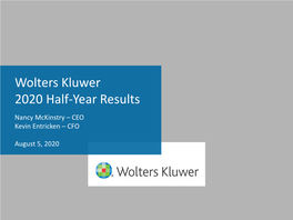 Wolters Kluwer HY2020 Results Presentation