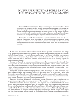 Nuevas Perspectivas Sobre La Vida En Los Castros Galaicoromanos