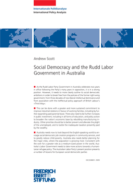 Social Democracy and the Rudd Labor Government in Australia