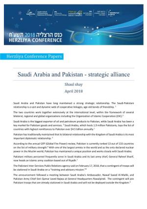 Saudi Arabia and Pakistan - Strategic Alliance