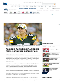 Packers' David Bakhtiari from Family of Diehard 49Ers Fans