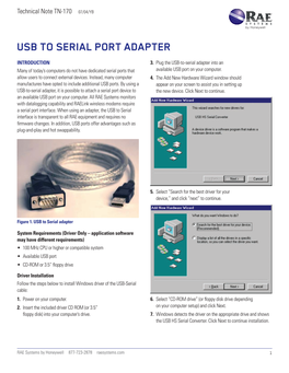 Technical Note 170 USB to Serial Port Adapter