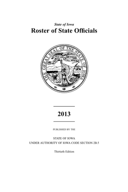 Roster of State Officials 2013