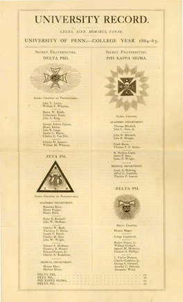 1865 University of Pennsylvania Record