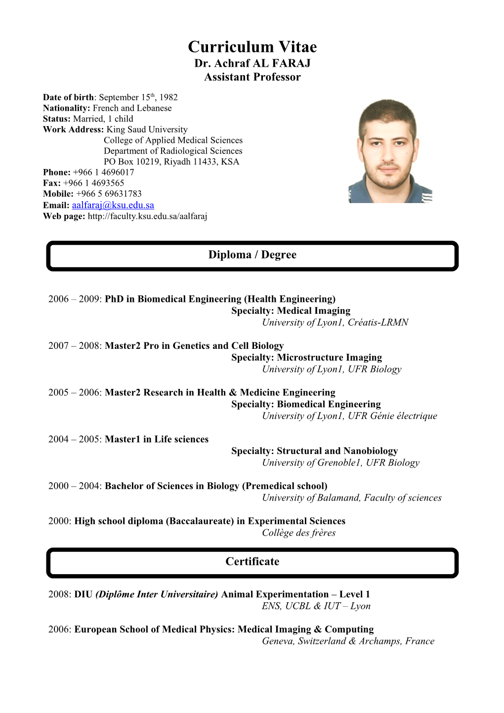 Curriculum Vitae s254