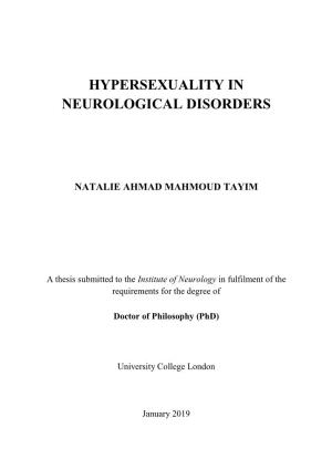 Hypersexuality in Neurological Disorders
