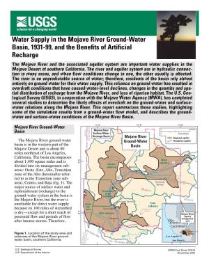 Water Supply in the Mojave River Ground-Water Basin, 1931-99, And