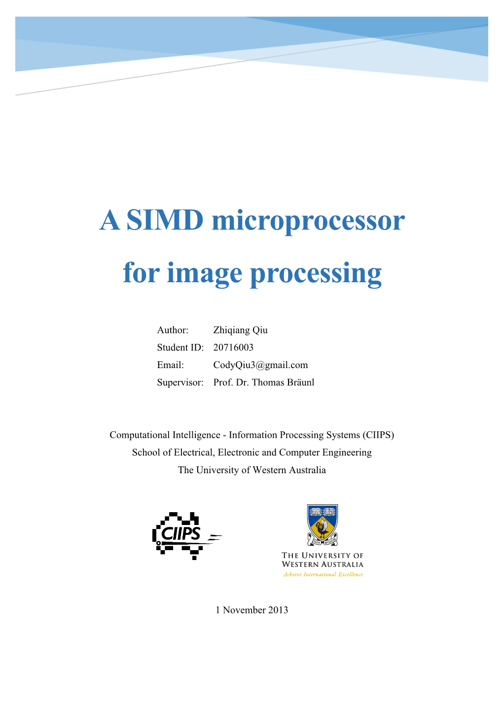 A SIMD Microprocessor for Image Processing