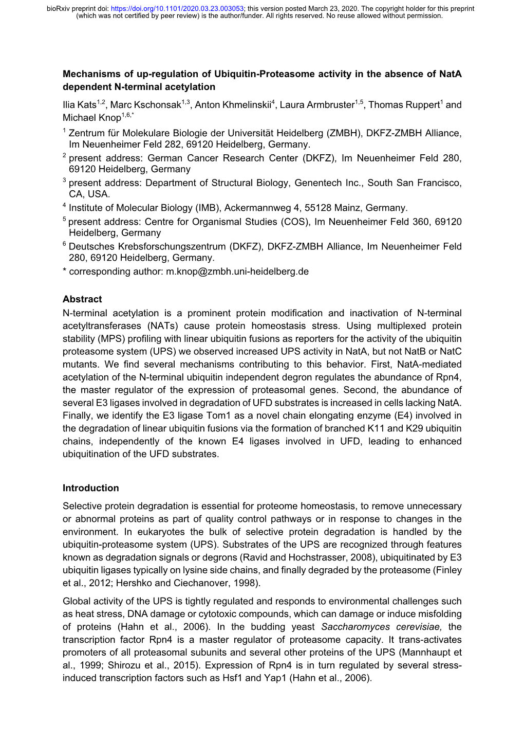 Mechanisms of Up-Regulation of Ubiquitin-Proteasome Activity in The