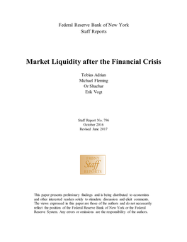 Market Liquidity After the Financial Crisis