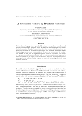 A Predicative Analysis of Structural Recursion