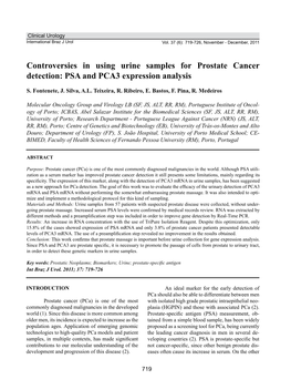 Controversies in Using Urine Samples for Prostate Cancer Detection: PSA and PCA3 Expression Analysis