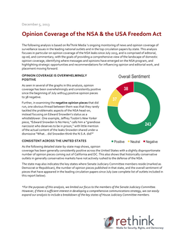 Opinion Coverage of the NSA & the USA Freedom