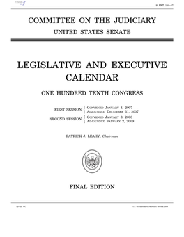 Legislative and Executive Calendar