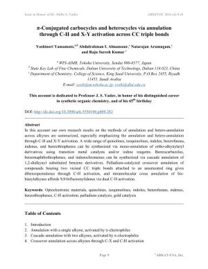 Π-Conjugated Carbocycles and Heterocycles Via Annulation Through C-H and X-Y Activation Across CC Triple Bonds