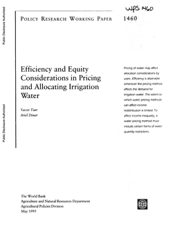 2. Practices of Irrigation Water Pricing