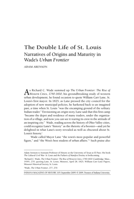 The Double Life of St. Louis Narratives of Origins and Maturity in Wade’S Urban Frontier