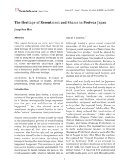 The Heritage of Resentment and Shame in Postwar Japan