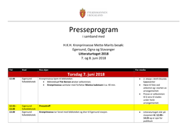 Presseprogram I Samband Med